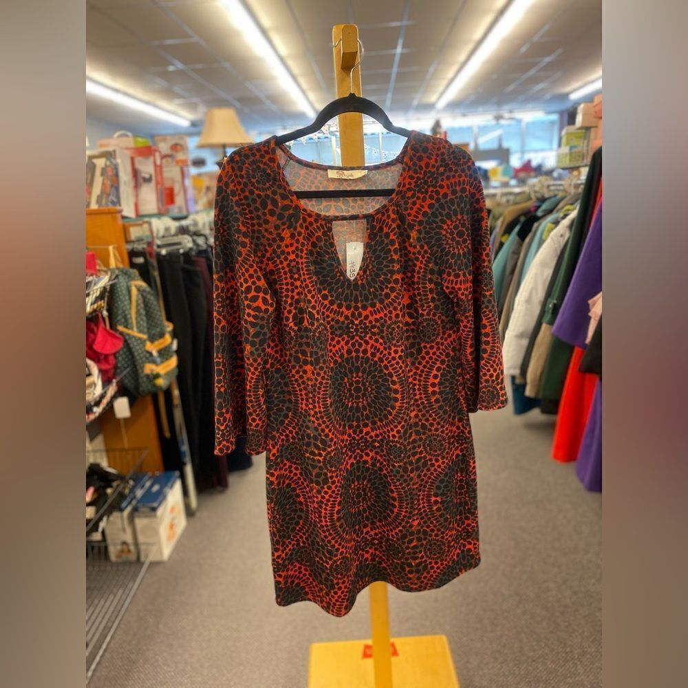 🛍️ Aryeh Ladies Lg Red & Black Sweater Dress